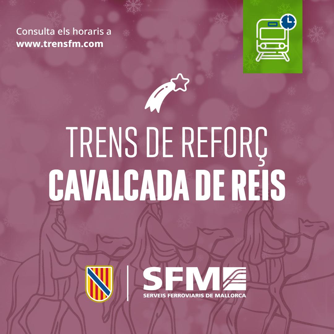 SFM reforça el servei de tren Palma–Inca amb motiu de la Cavalcada de Reis