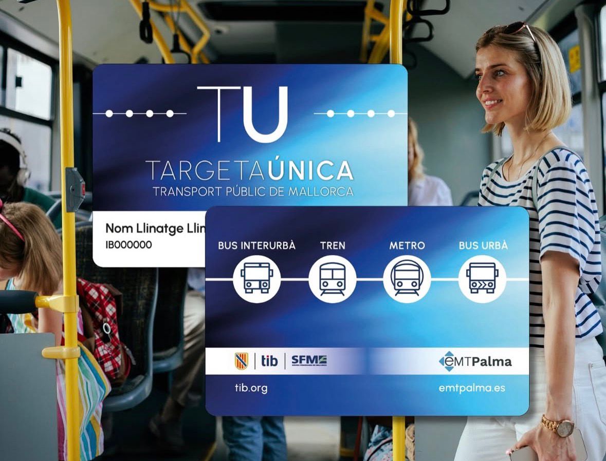 Els ciutadans de Menorca, Eivissa i Formentera podran sol·licitar la Targeta Única del transport públic de Mallorca a partir de la propera setmana